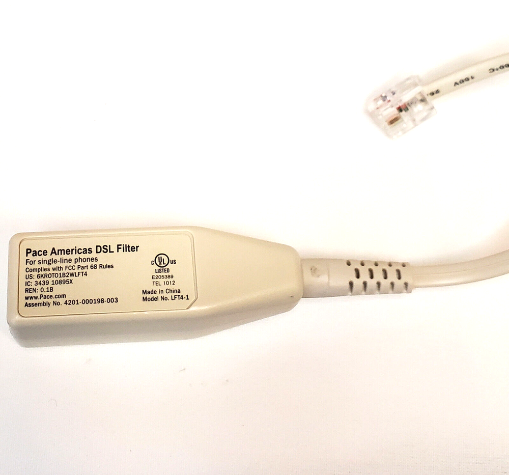 Pace Americas 2 Wire DSL Filter for Single Line Phones
