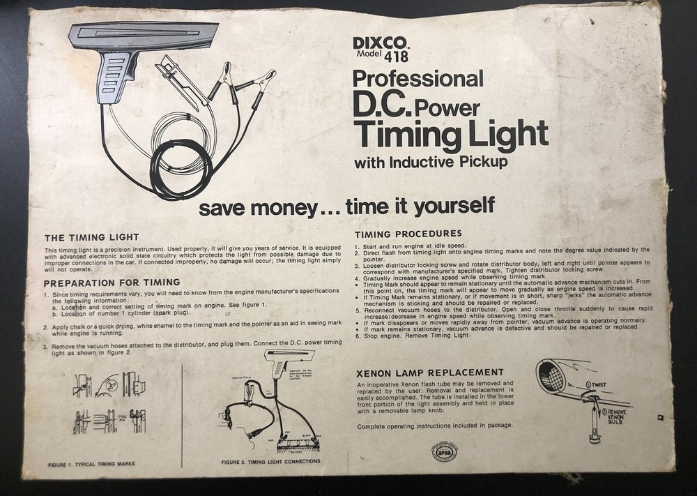 DIXCO. Mode 418 Professional D.C.Power Timing Light Ve3