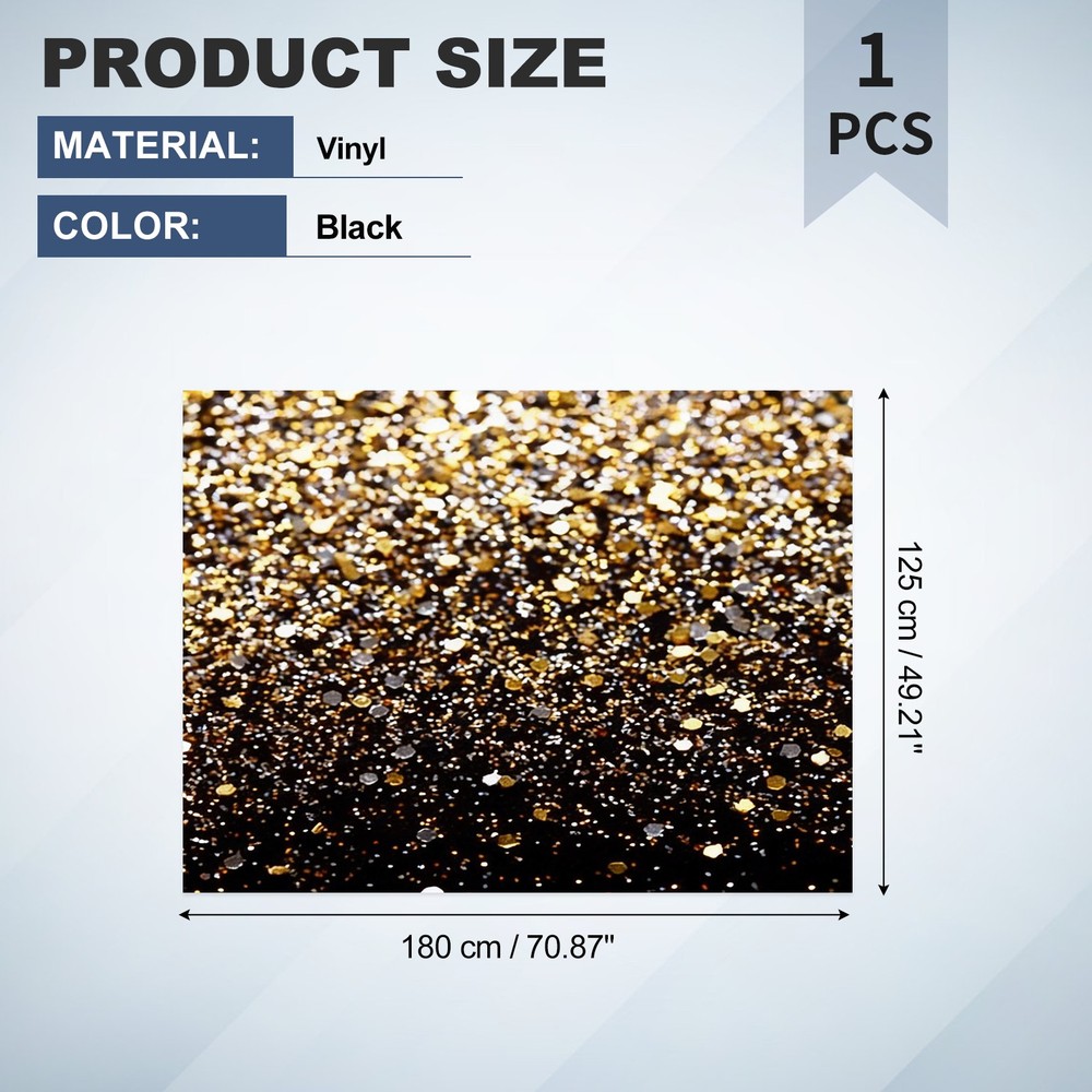 Sequin Glitter Backdrop (6x4ft) Black Sparkle Background for Party