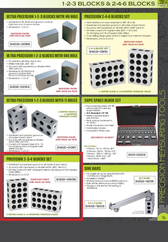 2-3-4 PRECISION 23 HOLE BLOCK SET (3402-0906)