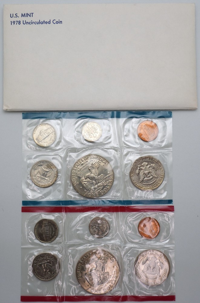 1978 - P&D Uncirculated US Mint Coin Set in Original Envelope/Packaging OGP