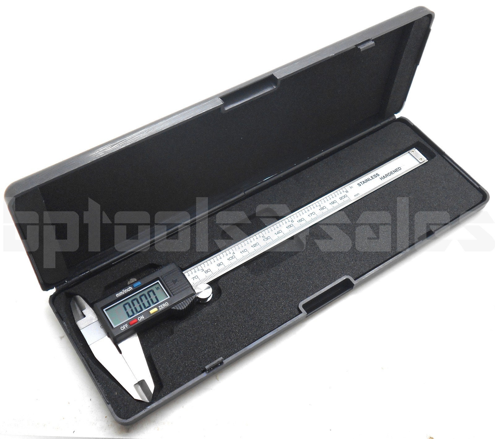 8" Digital Electronic Caliper Precision Stainless Inch/Metric LCD Dial w/ Case