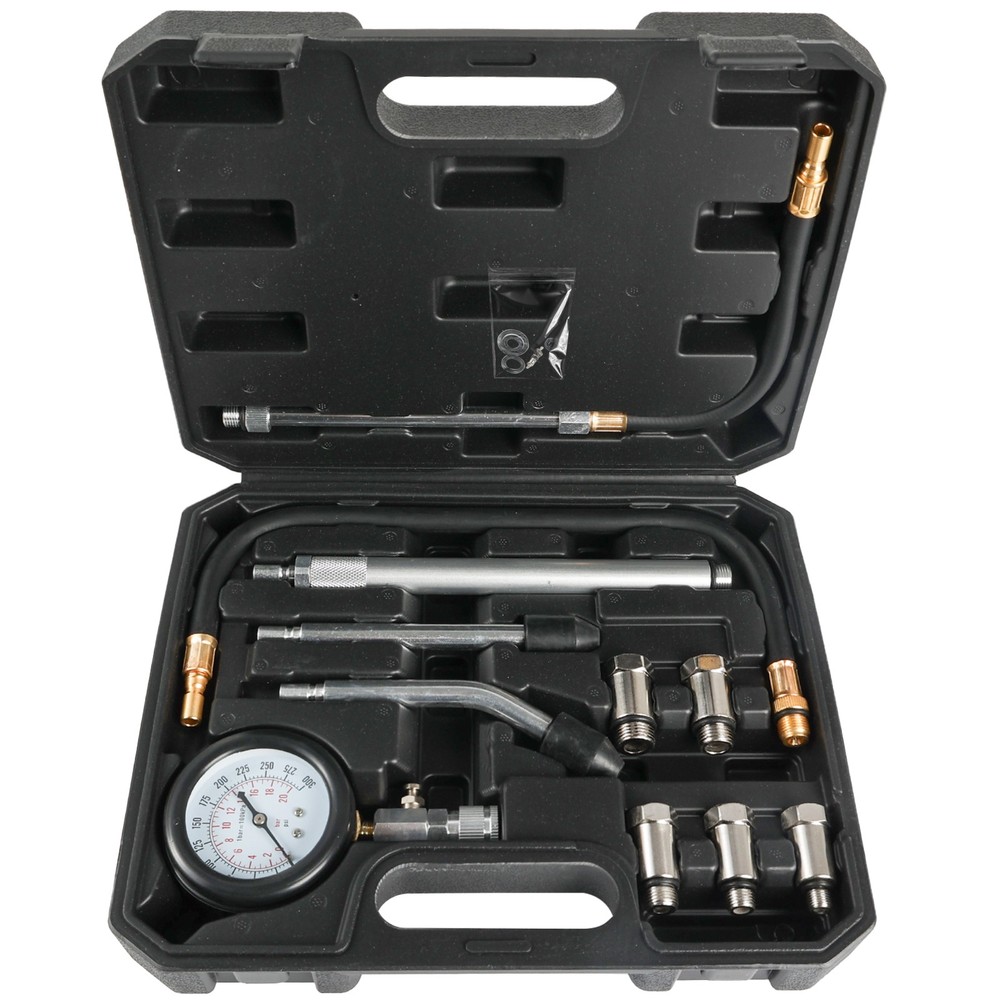 11Pc Cylinder Compression Gauge Tester Kit Gas Engine Diagnostic Testing Tool US