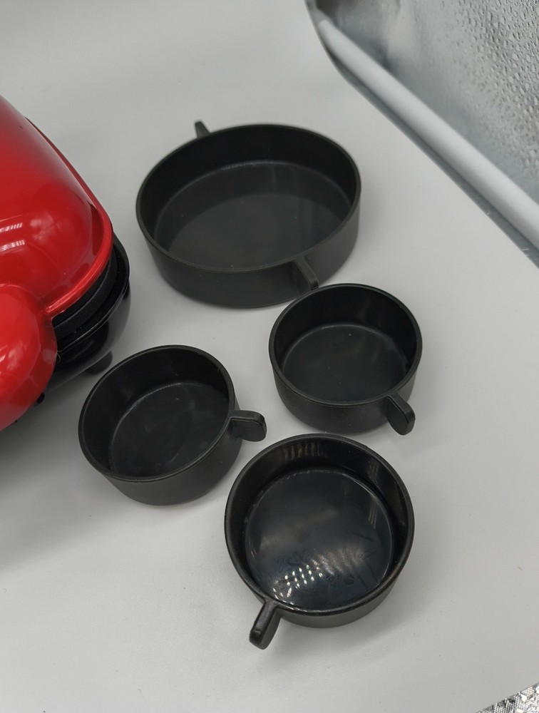 Dash Egg Bite Maker Red with Large & 3 Sm Egg Molds Easy to Use