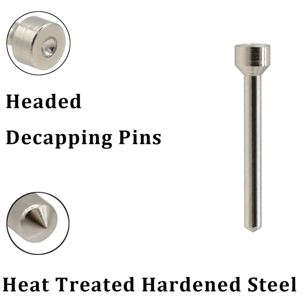 ZOEKIM 12 Pack Headed Decapping Pins Reloading Die, Redesigned Black