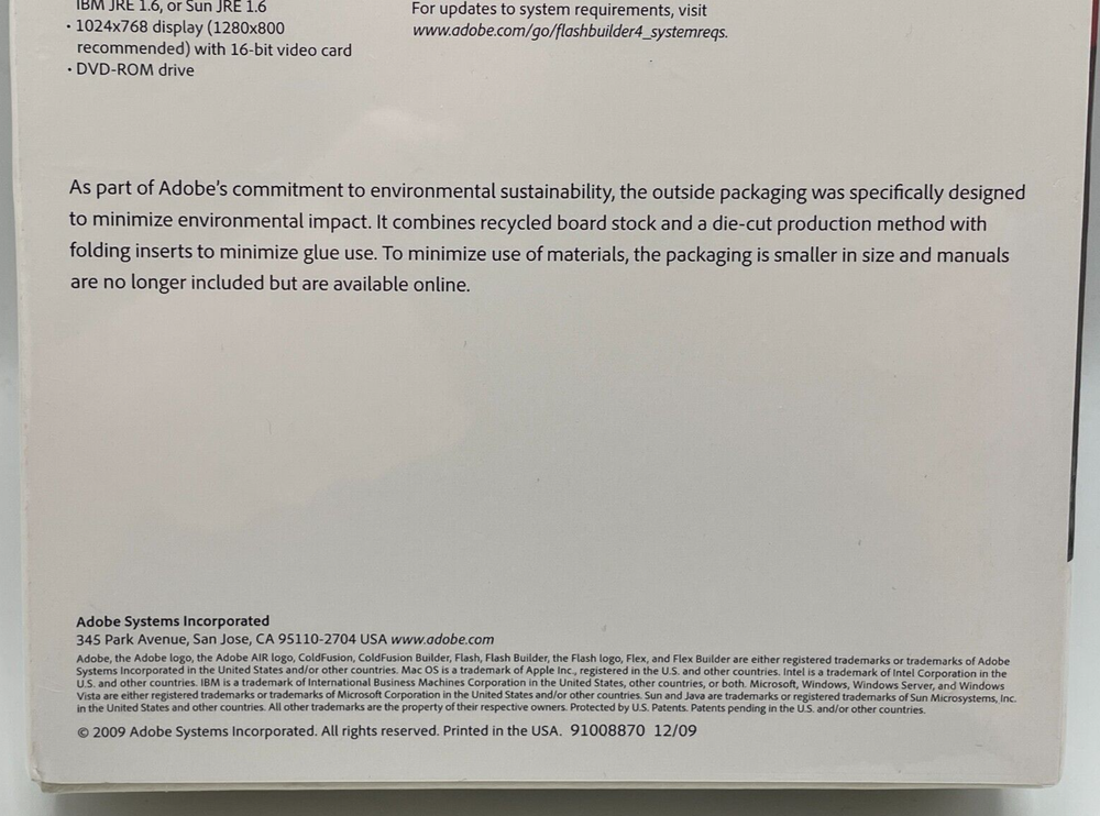 ADOBE FLASH BUILDER 4 Software MAC OS & WINDOWS Full Retail Factory Sealed