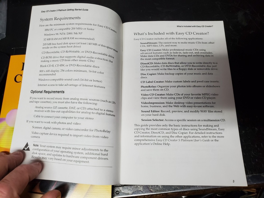 Roxio Easy CD Creator 5 Platinum for Windows User's & getting stated guides only