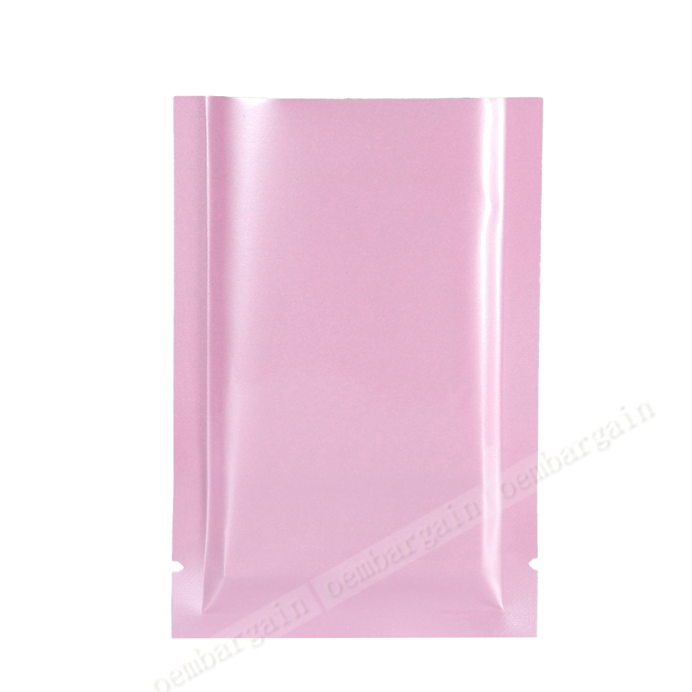 100 Black Red Blue Rose Pink Kraft Glossy Foil Open Top Pouch w/ Tear Notch M42