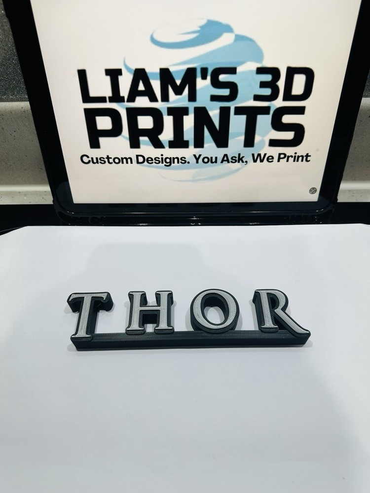 Decorative Thor Marvel 3D logo Sign Display Pops Self Standing