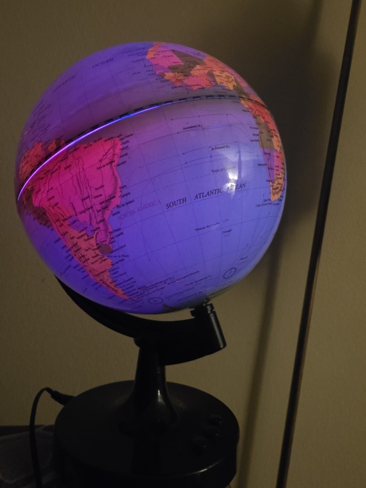 Illuminated Tabletop Globe Multicolor Political Map Modern Rotating Plastic