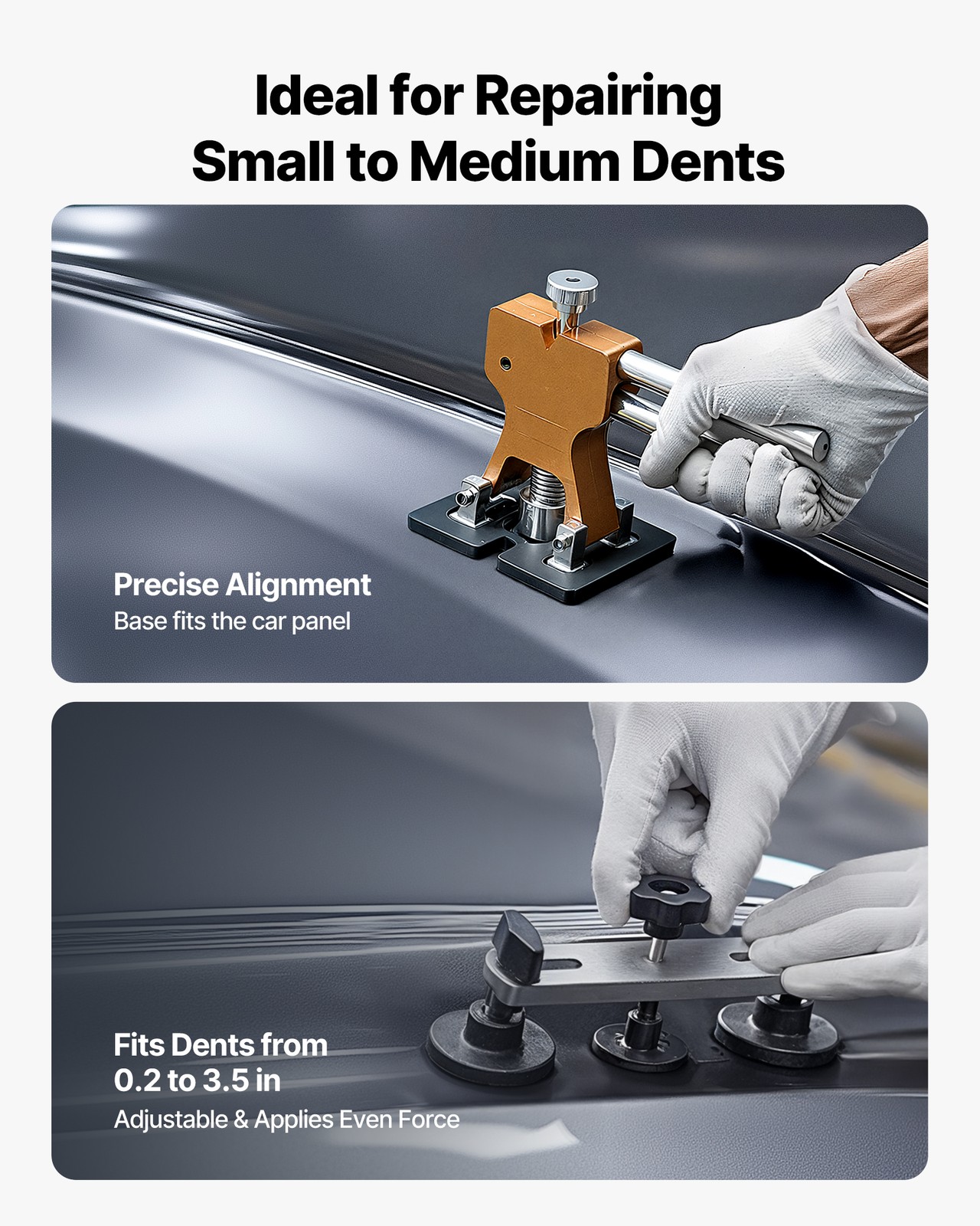 VEVOR Dent Puller Kit Car Body Bridge Lifter 100 PCS Paintless Hail Dent Remover