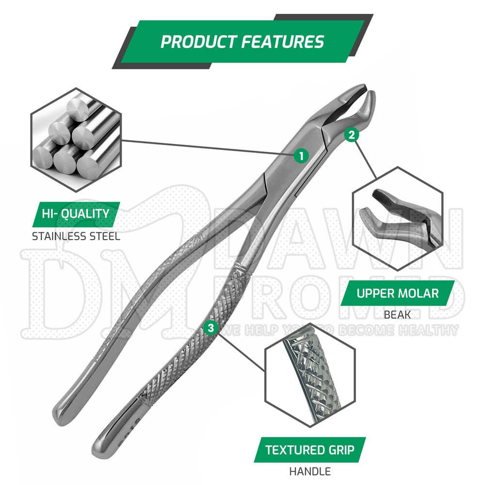 Extracting Forceps #210S Universal 3rd Upper Molar Tooth Extraction German Grade