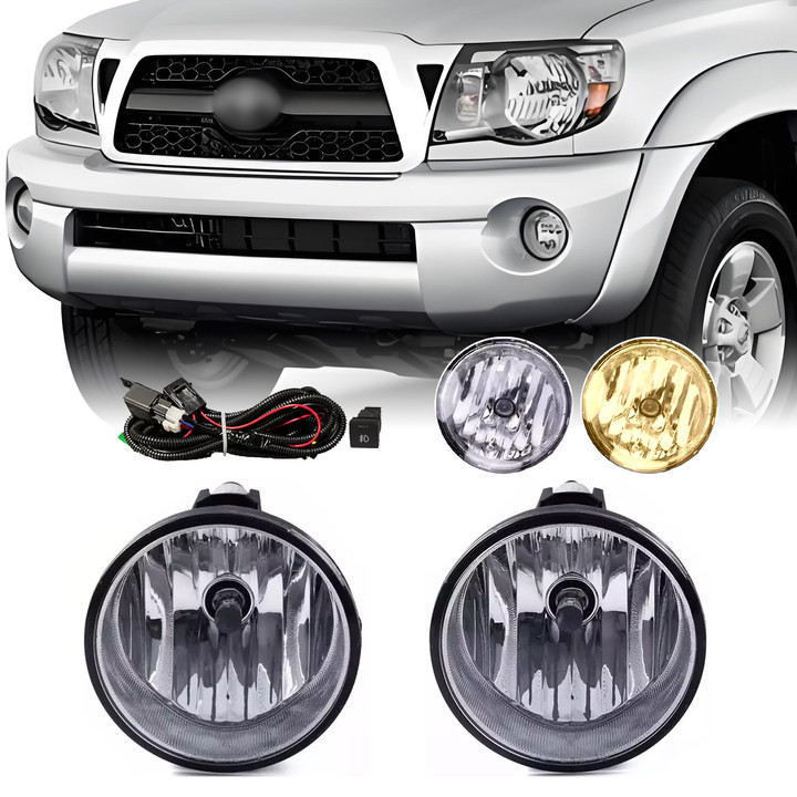 Fit Toyota Tacoma 2005-2011 2006 Clear Lens Chrome Housing Fog Lights Set Pair