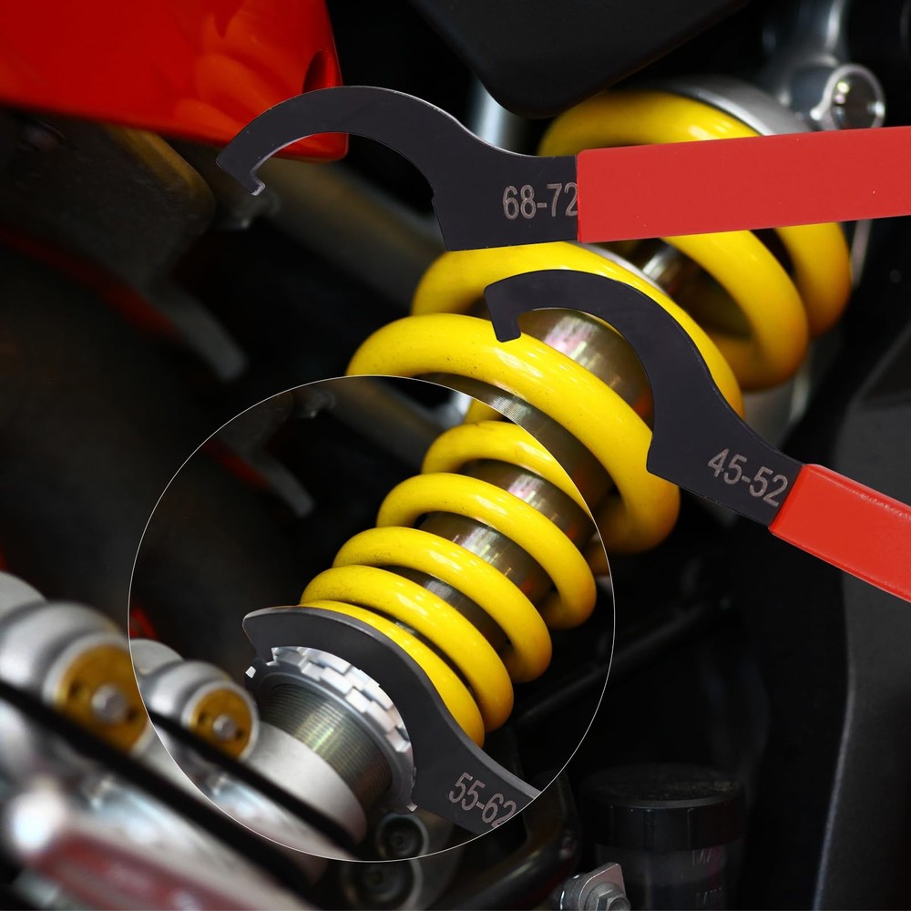 Coilover Spanner Wrench Set, 9 Pcs C-Shape Shock Spanner Hook Wrench Tools, f...