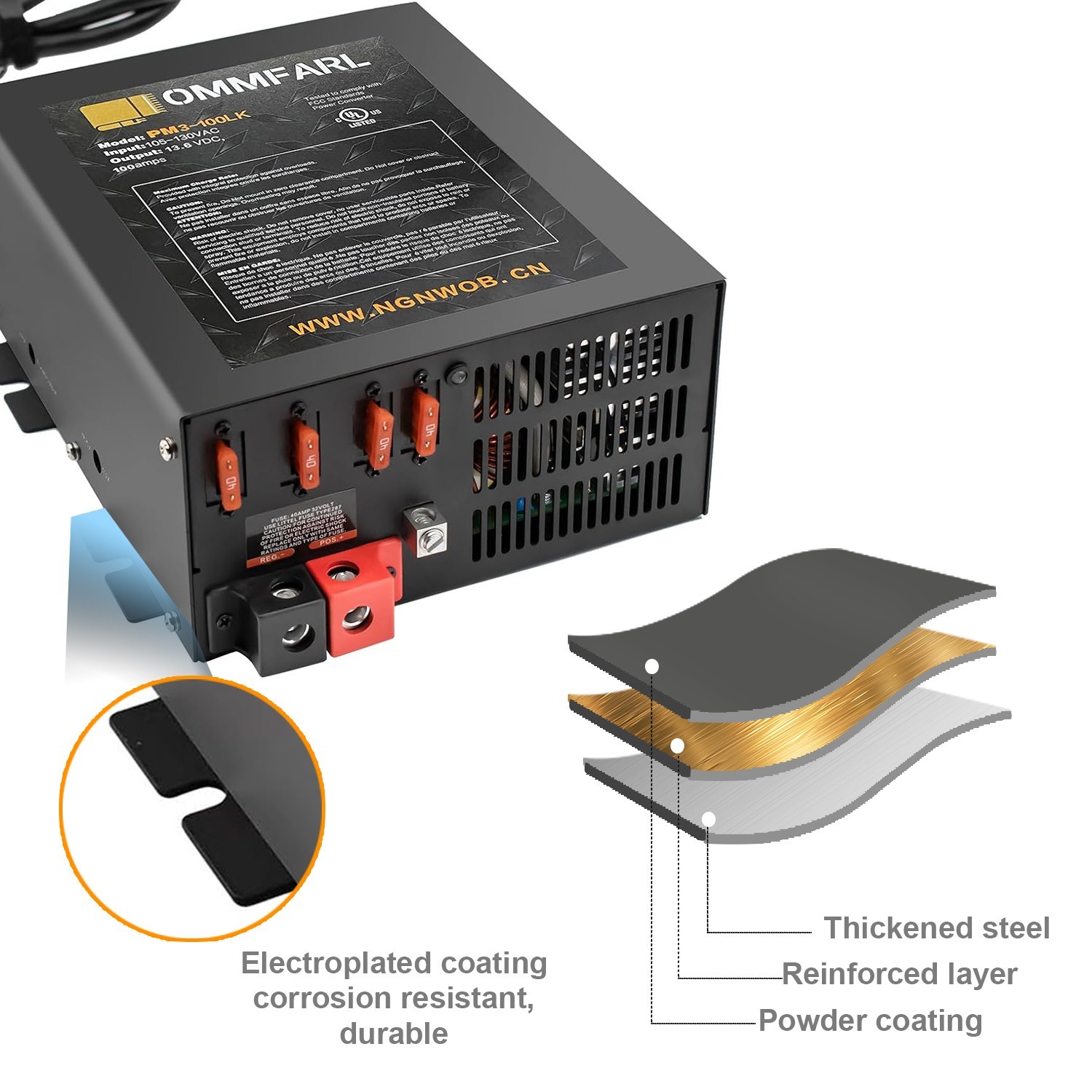 100 AMP RV Power Converter 110V to 12VDC Power Supply Charger 3 Stage Charging