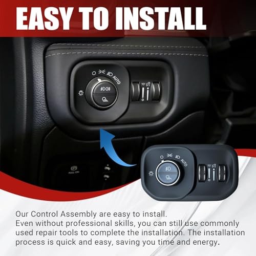 Headlight Fog Light Headlamp Switch Control Assembly Compatible with 2019-2024