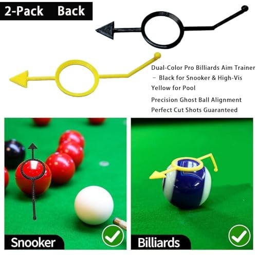 2-Pack Billiards Aiming Trainer | Pool Cue Accessories for Improved Accuracy