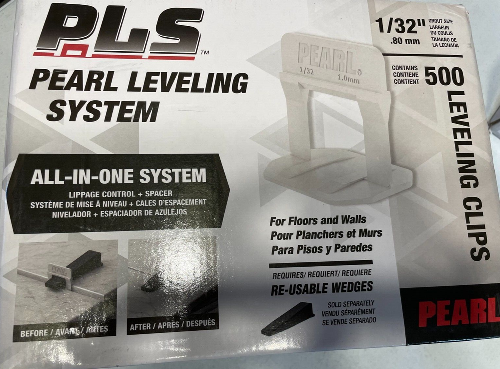 Pearl Abrasives Tile Spacers Leveling System 500pc PLS 1/32" Tile Leveling Clips
