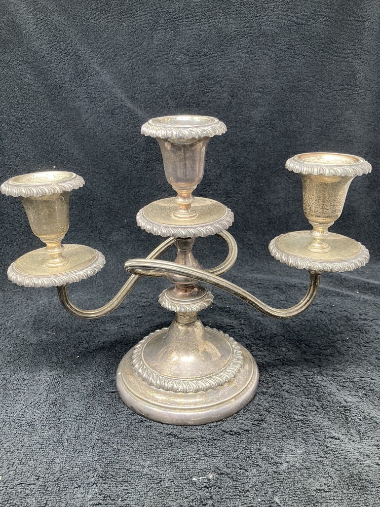 friedman silver co 3 light candle holder