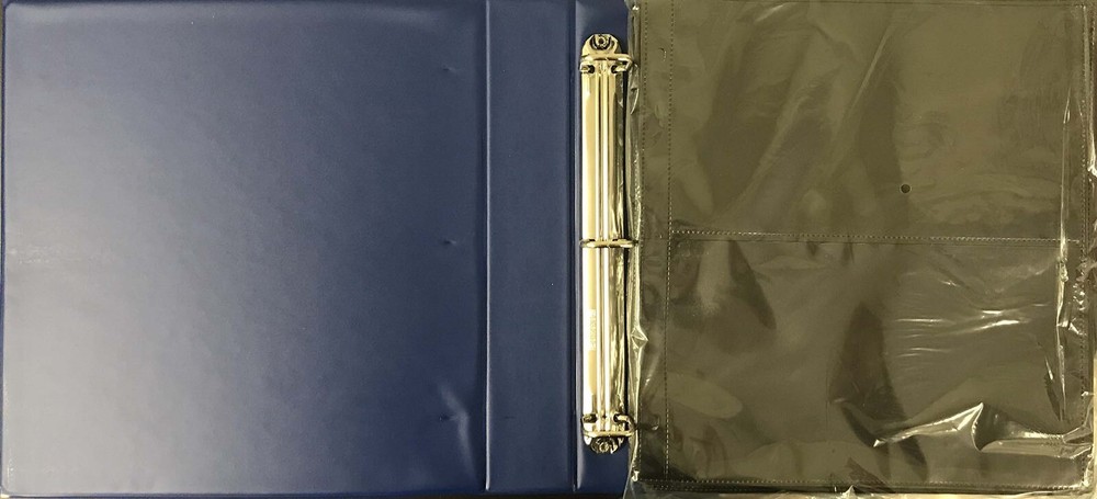 New First Day Cover Album Blue 3 Ring Binder Horizontal Setup For Size 10 FDC