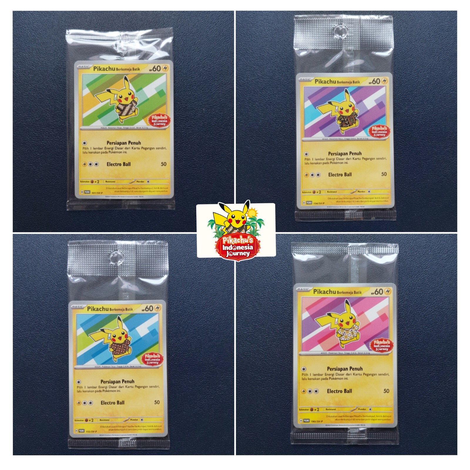 Pikachu Berkemeja Batik Set of 4 Indonesia Journey PROMO 101 154 155 190/SV-P