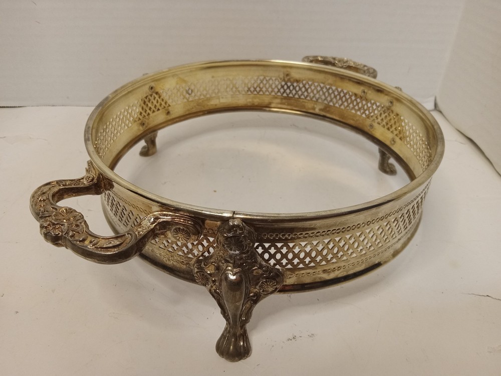 Round Silverplated Casserole Holder Base 8" Inner Ring