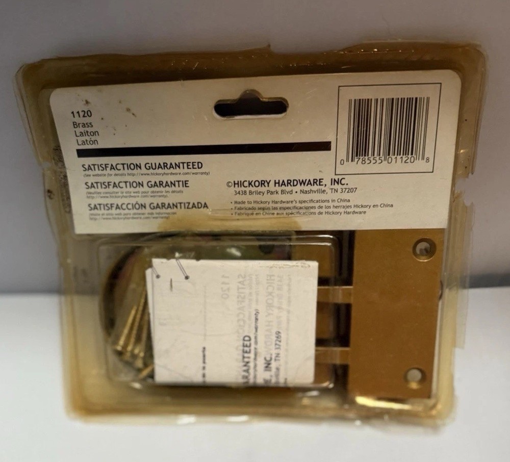 Hickory Hardware Brass Interlocking Deadbolt #1120 Single Cylinder NEW