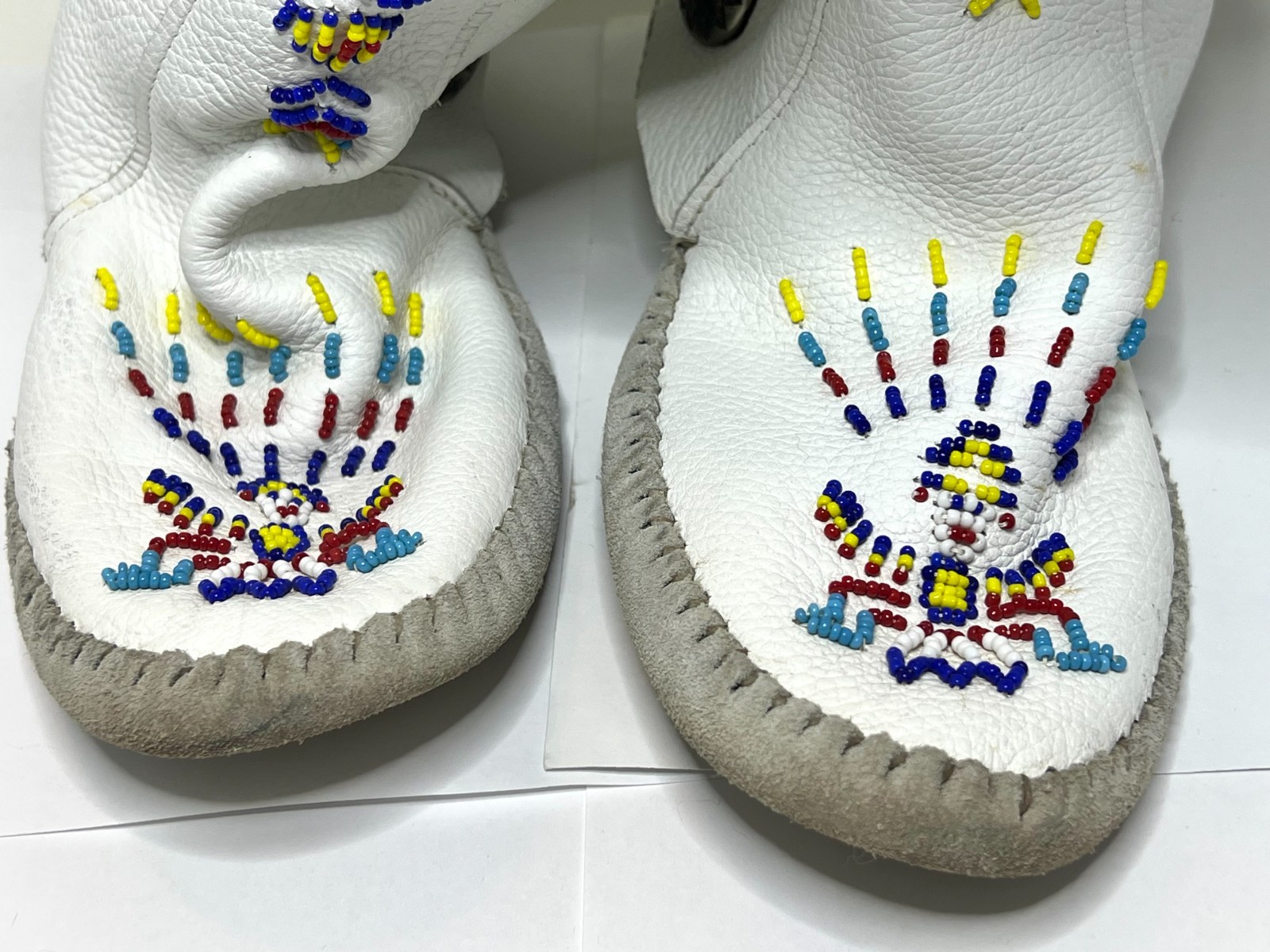 Native American - Vintage Handmade Leather Taos Powwow Moccasin Boots