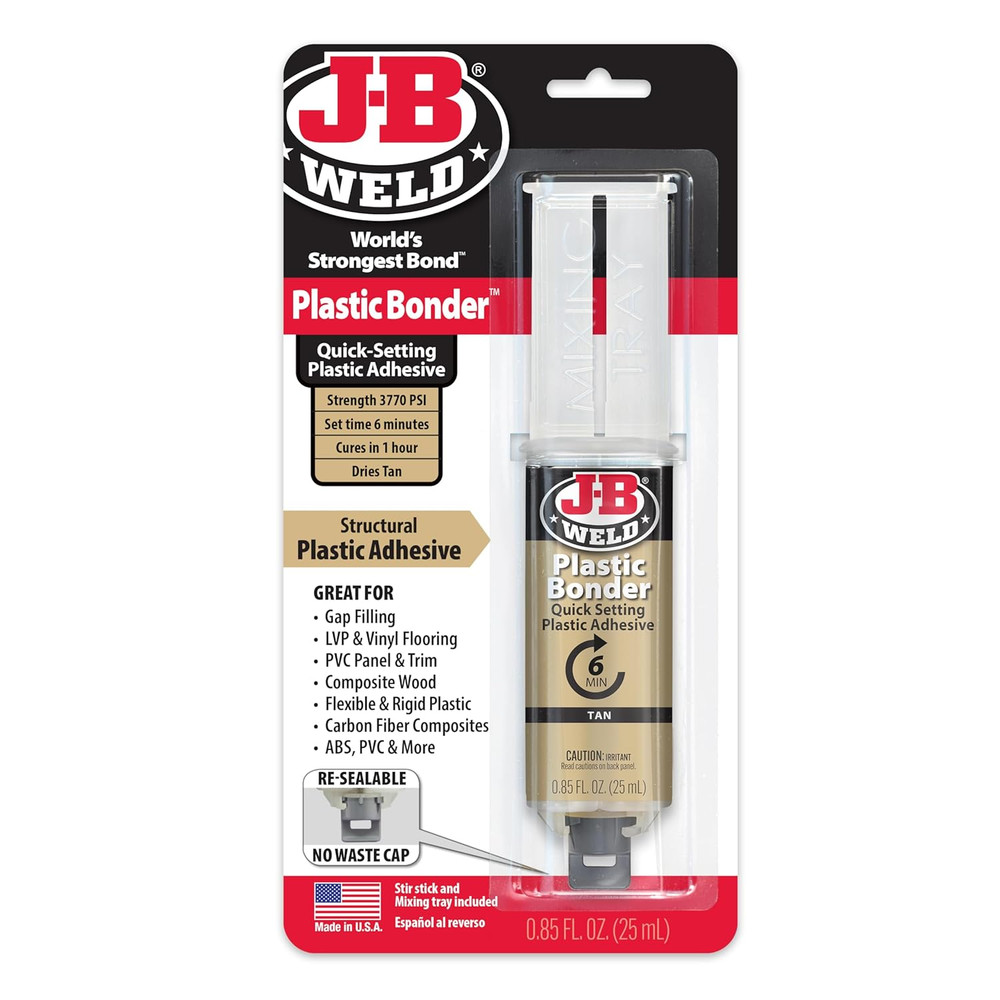 50133 Plastic Bonder Structural Adhesive Syringe - Tan - 25 Ml