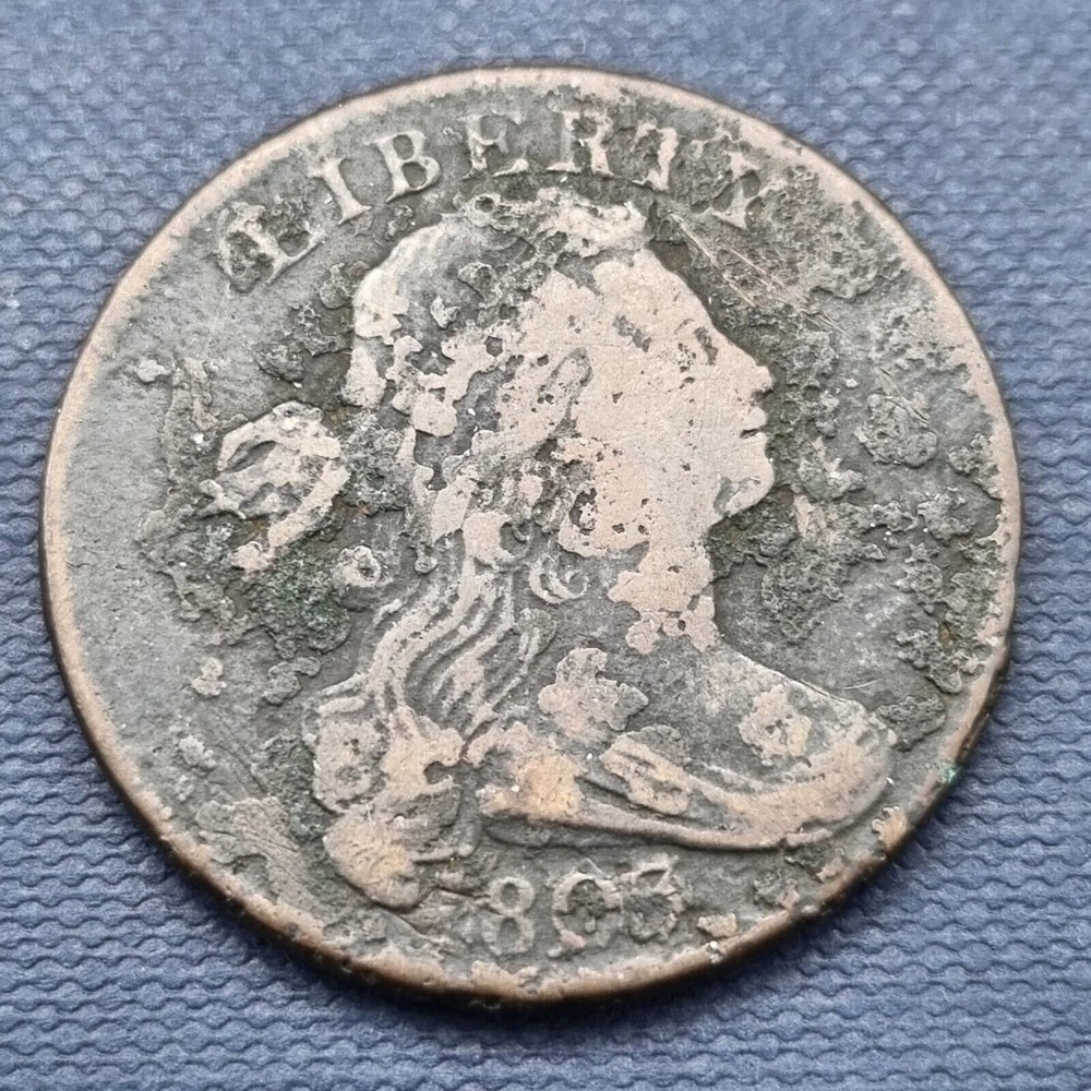 1803 Draped Bust Large Cent 1c Better Grade corroded #50114