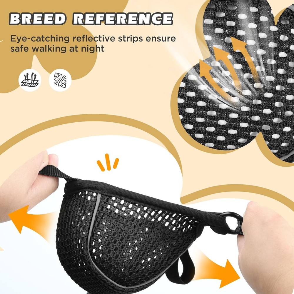 Dog Muzzle,Soft Nylon Muzzles Anti Biting Barking Chewing,Breathable Reflective