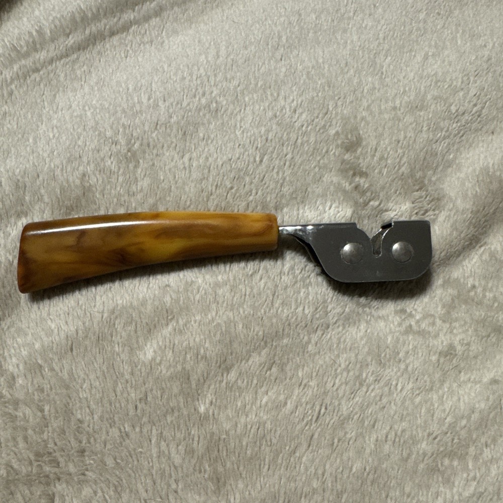 Vintage Pull-Through Hand-Held Double Wheel Knife Sharpener Bakelite Handle