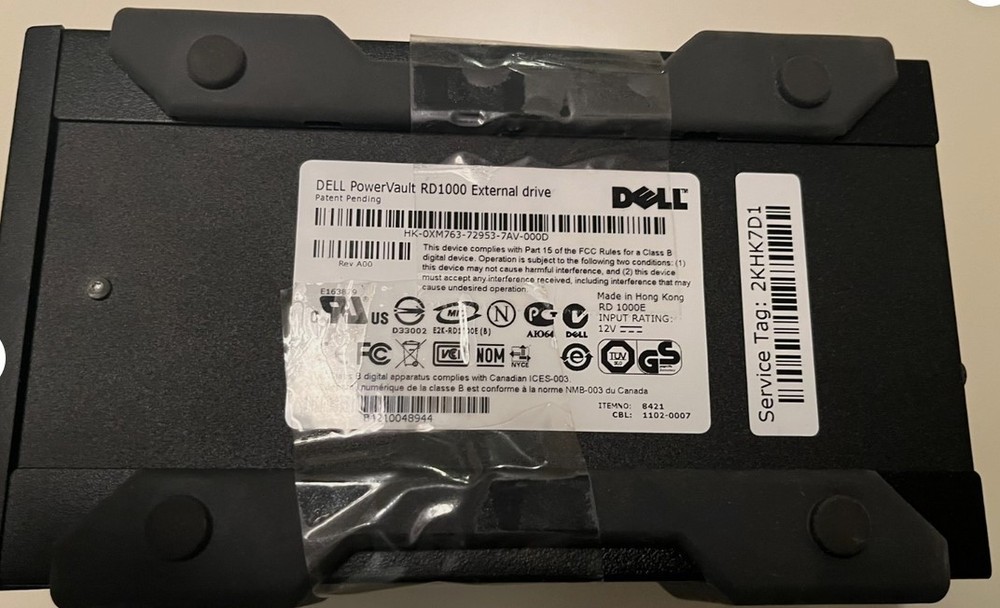 DELL PowerVault RD1000 Removable Disk Drive for Backup