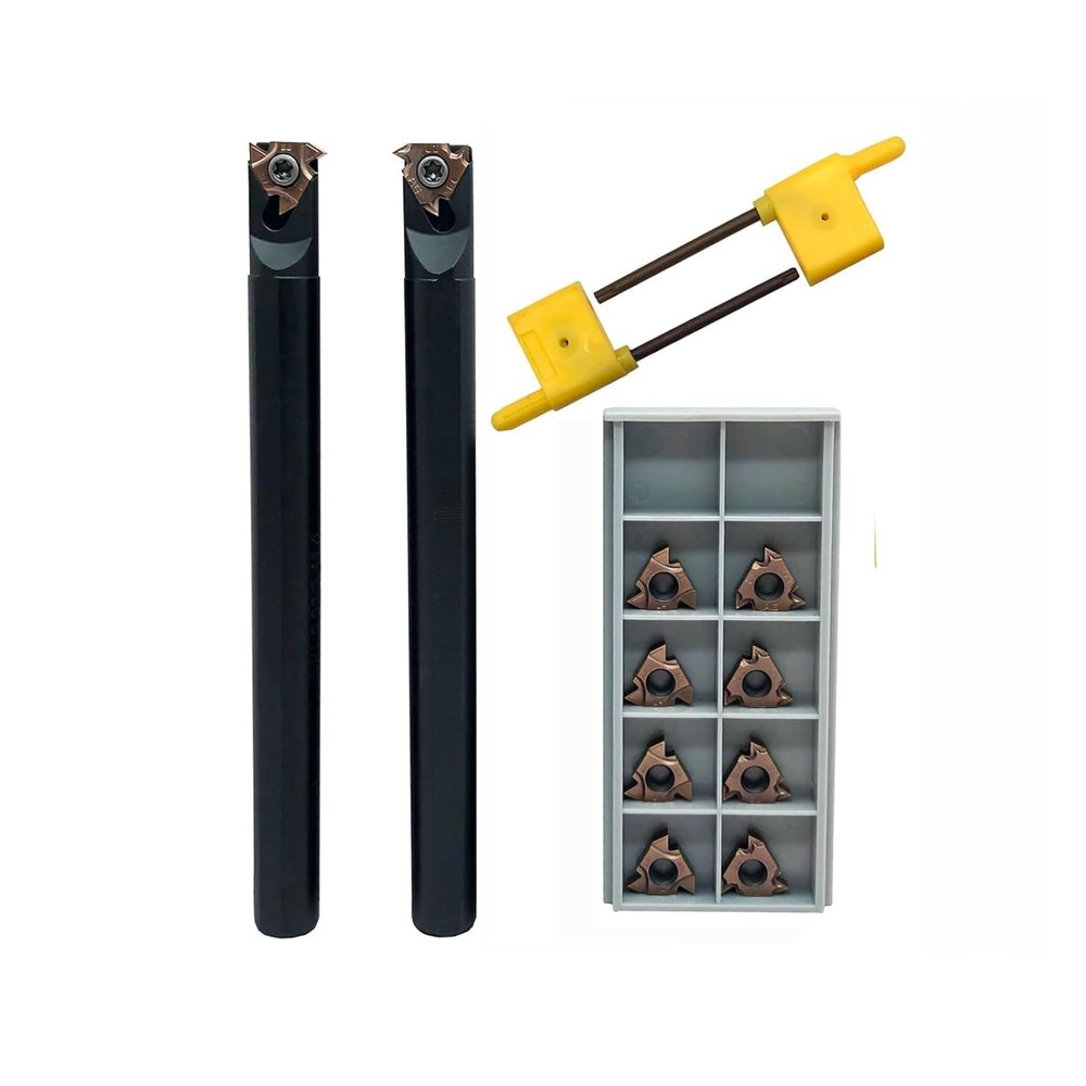 Zouzmin Lather Threading Tool Bit Set External Internal Threading Boring Bars...
