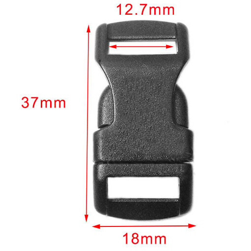 120 Pack Contoured Side Release Small Black Plastic Buckles for 1/2" Straps