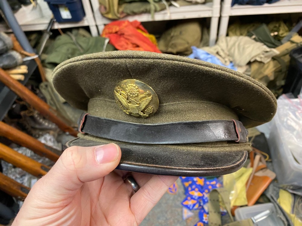 ORIGINAL WWII US ARMY EM NCO M1938 CLASS A CRUSHER CAP HAT- SIZE 6 3/4, SMALL