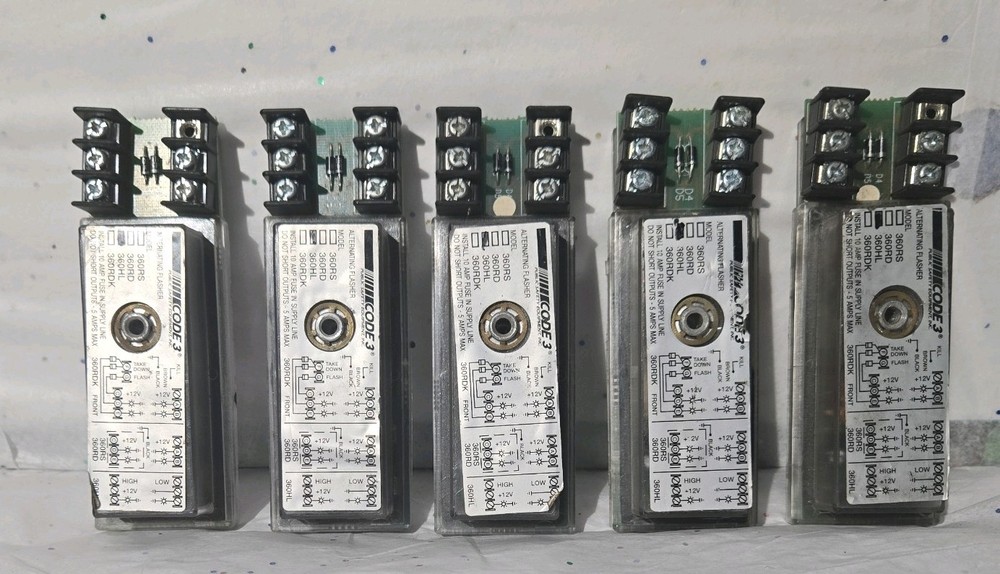 Lot of 5 CODE 3 Electromechanical Headlight Alternating Flasher 360HL