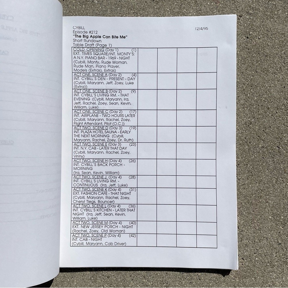 CYBILL 1995 TV Series SET Production Used Scripts Table Final Revised Drafts