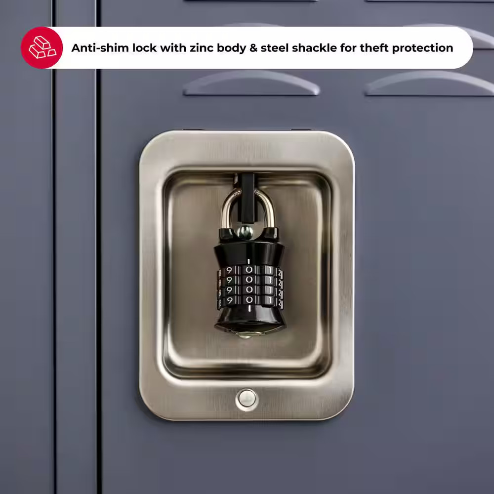 Combination Locker Lock, Resettable, Assorted Colors