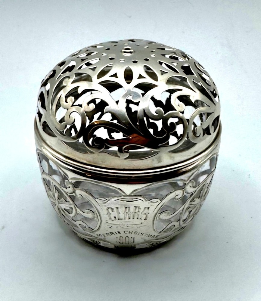 Antique Gorham Sterling Silver Cut Work String /Thread Holder . C1900.