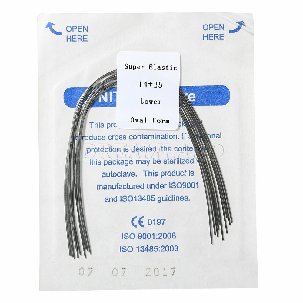Dental Orthodontic Arch Wires Super Elastic Niti Rectangular Ovoid E/E
