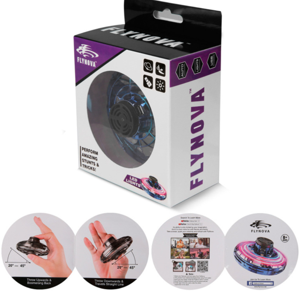 Mini Fingertip Gyro Interactive Decompression Toy Drone LED UFO Type Flying Heli