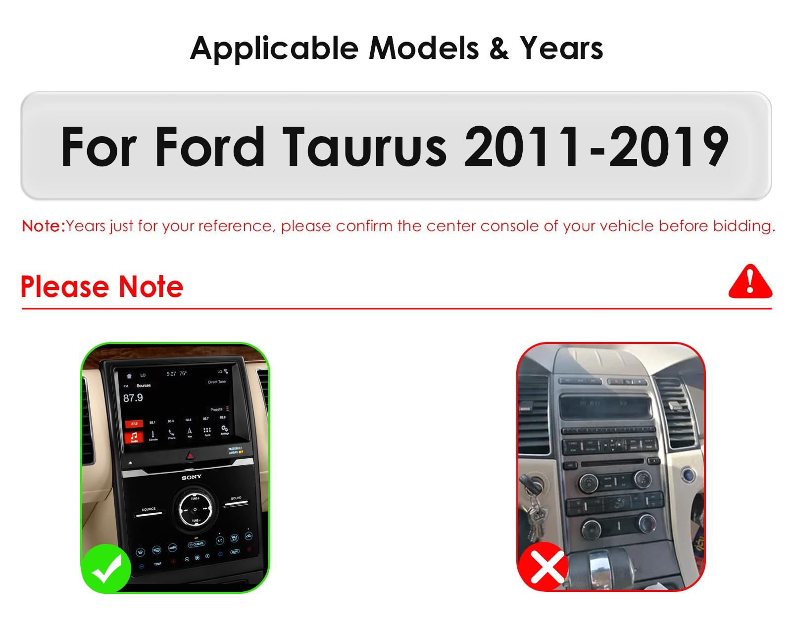 For Ford Taurus 2011-2019 Android 14 CarPlay Car Stereo Radio GPS 2G+32G FM RDS