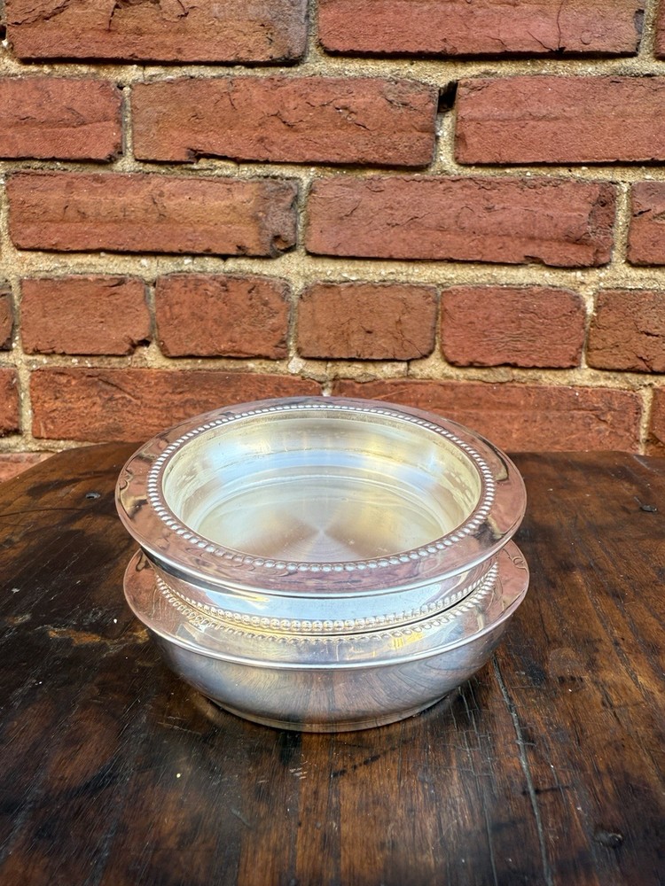 W & S Blackington Silver Plate Candle Holders or Coasters Set of 2 4 Inch