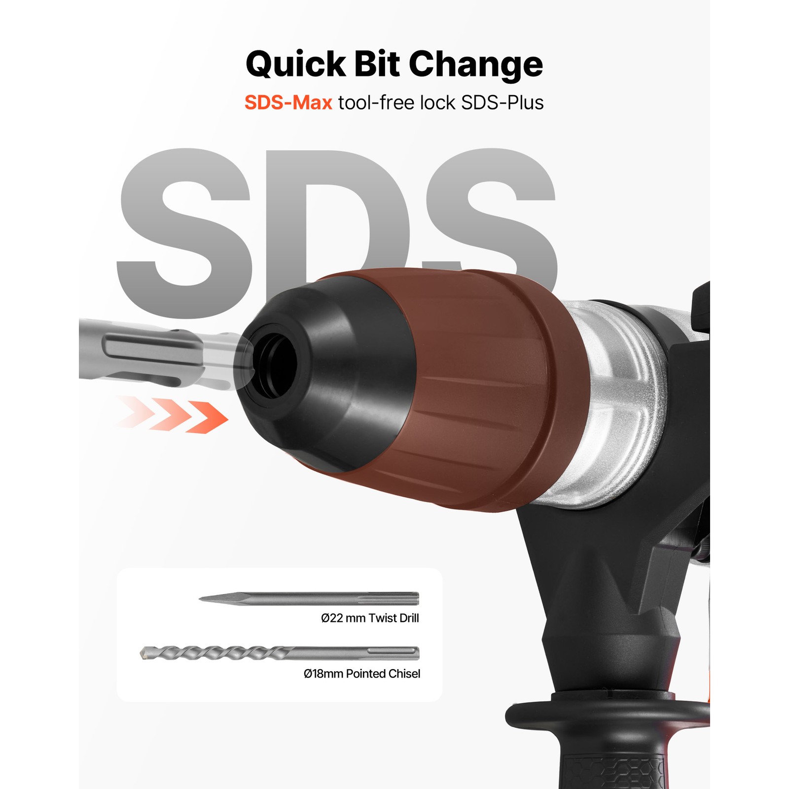 Uimoso Cordless SDS-Max Rotary Hammer Drill 1-9/16 in for Concrete and Masonry