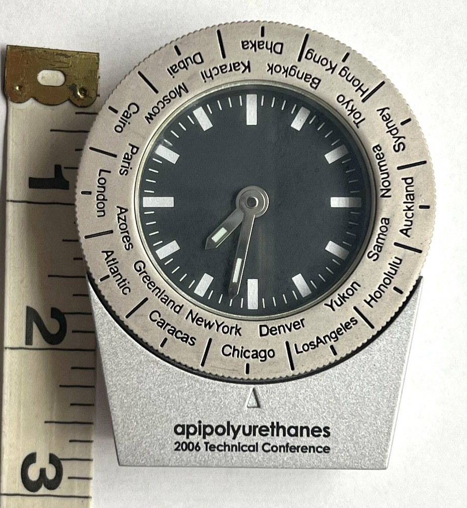 API polyurethanes 2006 Technical Conference Travel WorldTime Desk Clock untested