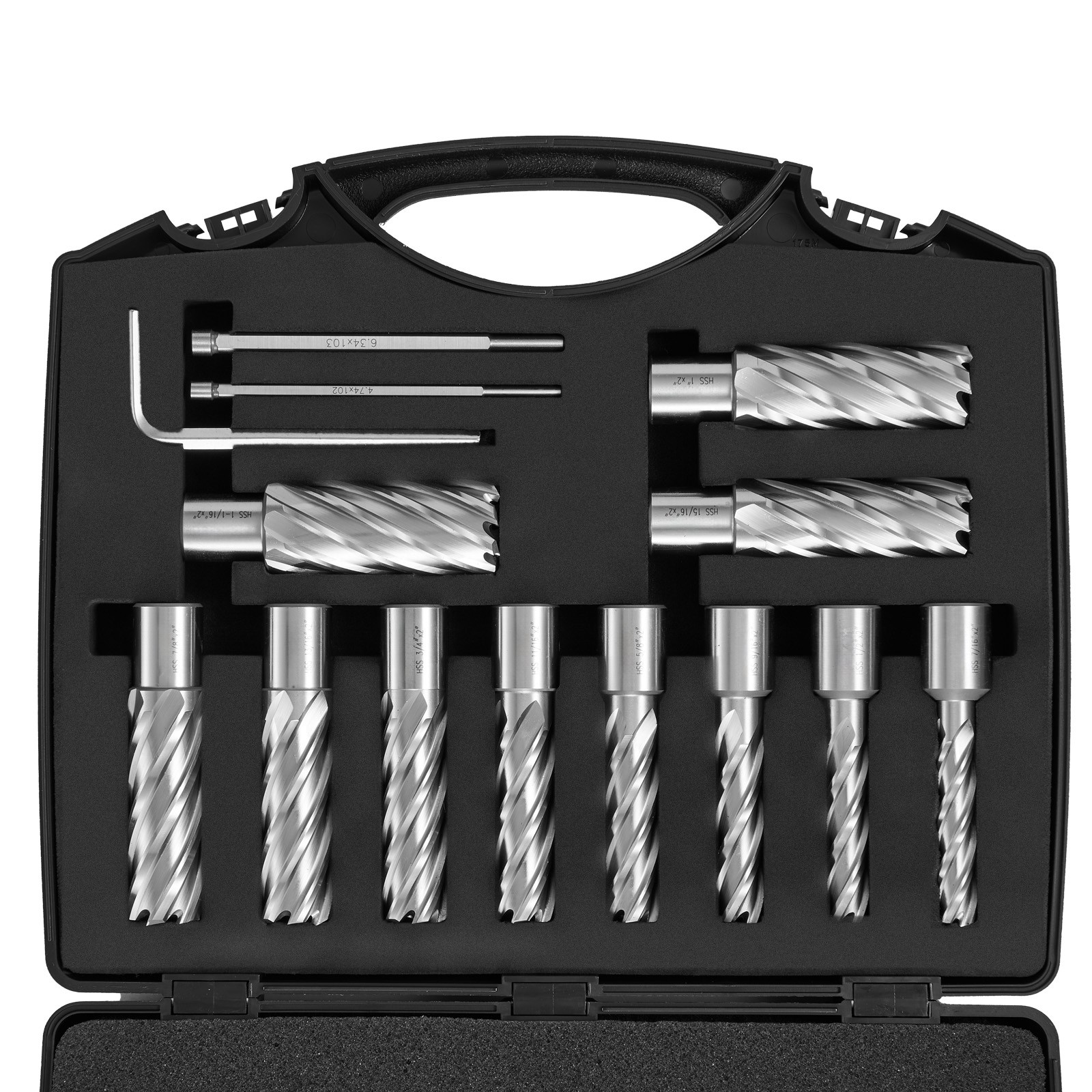 Uimoso Annular Cutter Set HSS Magnetic Drill Bits 13 PCS Weldon Shank 2" Depth