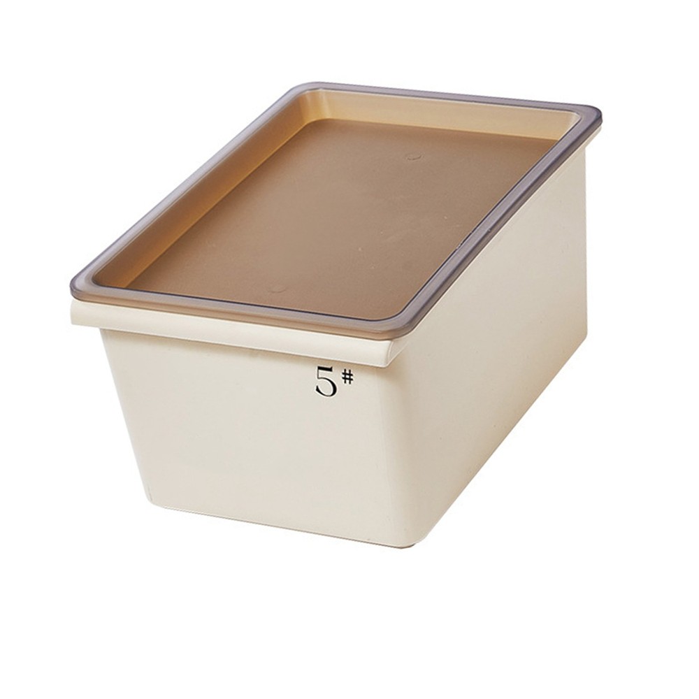 Storage Bin Grooved Bottom Cream Style Storage Basket Stackable Plastic Ample