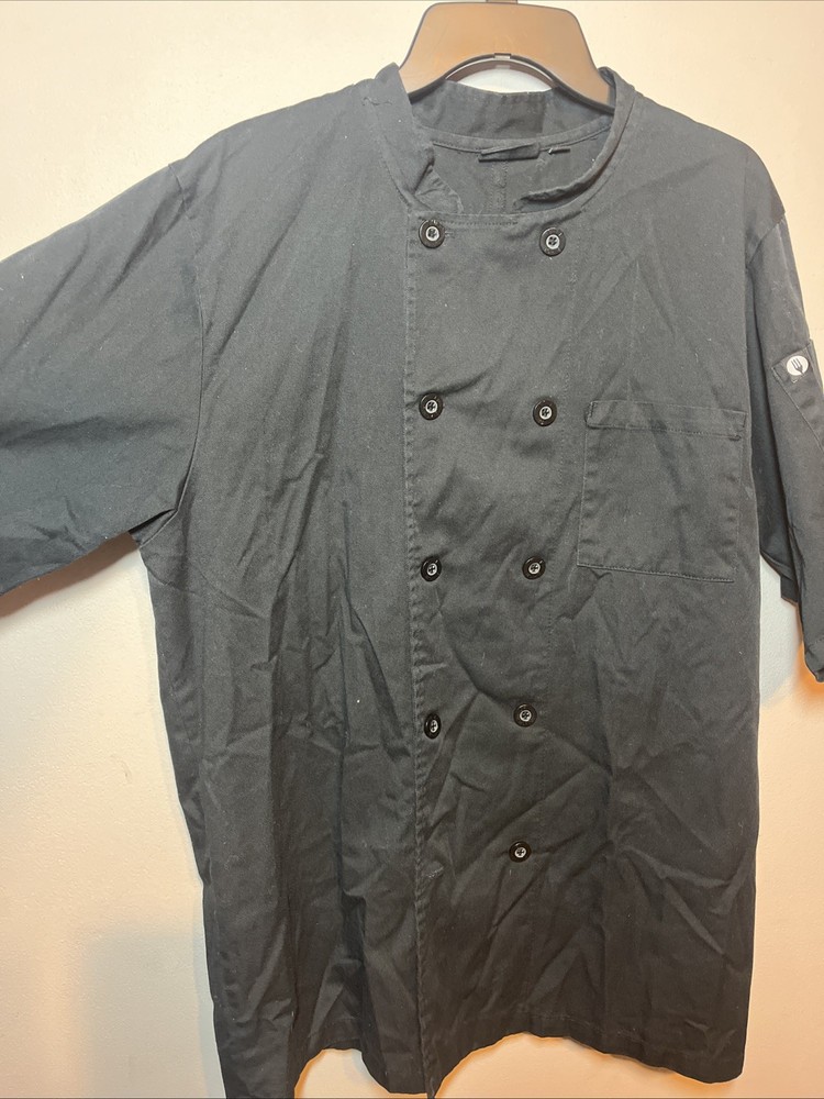 CHEF WORKS SIZE MEDIUM CHEF JACKET IN BLACK