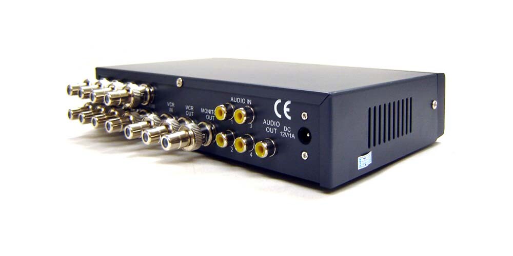 8-Channel Composite BNC RCA Video Split Screen Switcher With Audio Support